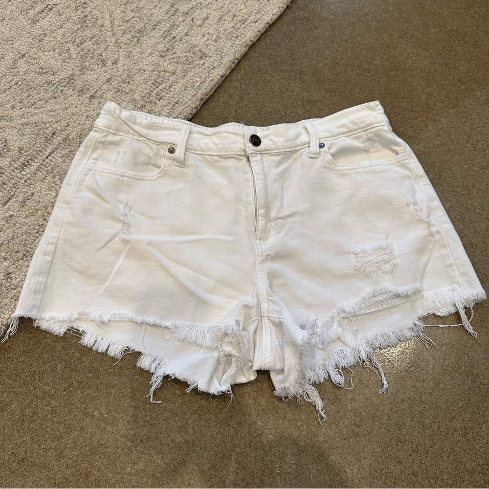 Aerie Denim Shorts White